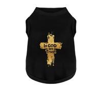 Discover Cozy Cotton Canine Wear: Breathable Soft, and Lightweight Dog Shirt Vest with Eye-Catching Graphics (in God We Trust), Keeping Your Furry Friend Warm! Black XL