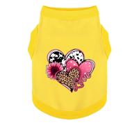 Discover Cozy Cotton Canine Wear: Soft, Lightweight, and Breathable Dog Shirt Vest with Eye-Catching Graphics (Hearts and Love), Keeping Your Furry Friend Comfy! Yellow 3XL
