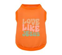 Discover Cozy Cotton Canine Wear: Soft, Lightweight, and Breathable Dog Shirt Vest with Eye-Catching Graphics(Love Like Jesus), Keeping Your Furry Friend Warm and Comfy! Orange 4XL