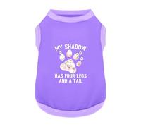 Discover Cozy Cotton Canine Wear: Soft, Lightweight, and Breathable Dog Shirt Vest with Eye-Catching Graphics (My Shadow HAS Four LESGS and A Tail), Keeping Your Furry Friend Warm! Purple M