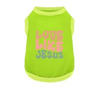 Discover Cozy Cotton Canine Wear: Soft, Lightweight, and Breathable Dog Shirt Vest with Eye-Catching Graphics(Love Like Jesus), Keeping Your Furry Friend Warm and Comfy! Green 3XL