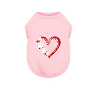 Discover Cozy Sleeveless Canine Wear: Soft, Lightweight, and Breathable Cotton Dog Shirt Featuring Heart and Paw Graphics. Vest Tank Top is Ideal for Small, Medium, and Large Breeds Pink S