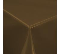 Discover Direct Glossy Taupe Plain Dinning Wipe Clean PVC Vinyl Tablecloth Cover Protector in Width 140cm - Sold by the metre