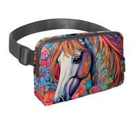 Discover Freedom with our Travel Waist Pack, Crossbody Bag for Explorers, Walkers, and Cyclists, Color Drawing Horse