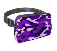 Discover Freedom with our Travel Waist Pack, Crossbody Bag for Explorers, Walkers, and Cyclists, Purple Camouflage Pattern