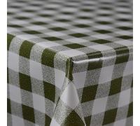 Discover Lifestyle & Fashion Fabrics Gingham Check Designer Table Cloth Stylish Wipe Clean Vinyl Square Rectangle Table Cover Protector | Various Sizes (200 x 140 cm (L x W), Green)