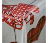 Discover Lifestyle & Fashion Fabrics Hearts Red Design Wipe Clean PVC Vinyl Tablecloth Cover Protector in Width 140cm - Sold by the metre