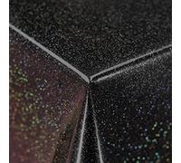 Discover Lifestyle & Fashion Fabrics Plain Black PVC Infused With Glitter Vinyl Wipe Clean Protector Tablecloth Cover in width 140cm - Sold by metre
