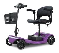 Discover Mobility Pilot 2026 Design Portable Mobility Scooter, 4mph, 136kg Weight Capacity, LED Headlight, Removable Battery (Purple)