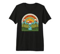 Discover Scenic Waterfalls and Majestic Eagle Flight Paths Premium T-Shirt