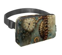 Discover The Perfect Blend of Functionality and Style with Our Travel Waist Pack for Men and Women, A Crossbody Bag for Running, Walking, Hiking, and Cycling, Vintage Seahorse Pattern