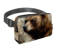 Discover The Perfect Companion for your Active Lifestyle, Our Travel Waist Pack with Adjustable Strap for Men and Women, Vintage Bear Pattern