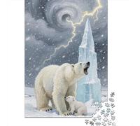 Discover The World of Polar Bear - Premium Wooden Puzzle 1000 Pieces for Adults - Engaging And Educational Jigsaw Fun