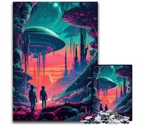 Discover UFOs 1000-Piece Jigsaw Puzzle cardboard Jigsaw Puzzles for Adults Challenging Brain Teaser - Relaxing Toy for Teenagers 26X38CM/10.23x14.96inch