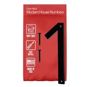Discovered Designs 5" (1) Modern Address House Numbers for Outside - Easy to Install 3D Matte Black Weatherproof No Rust, Individual Numbers for Address on House, Made in USA, Includes 2-3/4"