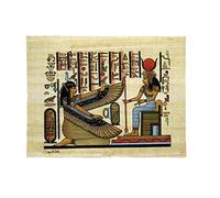 Discoveries Egyptian Imports Painted Papyrus - Ma'at and Isis - 7.75 inches by 10.75 inches