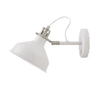 Discovery Lighting Admiral Single Light Wall Fitting in White and Satin Nickel Finish