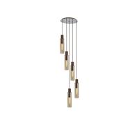 Discovery Lighting Austin 5 Light Glass Cascade Ceiling Pendant - Amber