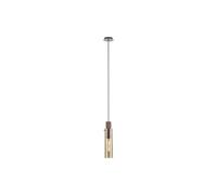Austin Single Light Ceiling Pendant - Mocha & Amber Glass
