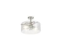 Discovery Lighting Charlotte 2 Light Semi-Flush Ceiling Light In Polished Nickel Finish with Clear Glass