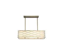 Discovery Lighting Colorado 5 Light Bar Ceiling Pendant In Aged Gold Finish with Cream Fabric Shade