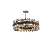 Detroit 32 Light Chandelier - Satin Black with Smoked Glass