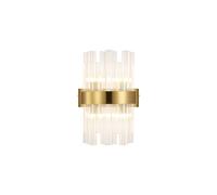 Detroit 4 Light Flush Wall Light - Brass with Clear Glass