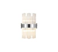 Detroit 4 Light Flush Wall Light - Polished Nickel with Clear Glass