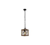 Discovery Lighting Drumond Pendant Porch Lantern - Black & Wood