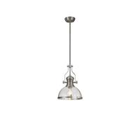 Endeavour Single Light Ceiling Pendant - Satin Nickel with Clear Glass