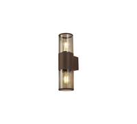Discovery Lighting Kynslee Outdoor Up & Down Wall Light - Matt Brown with Smoked Glass