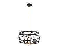 Legacy 4 Light Ceiling Pendant in Black and Satin Gold