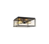 Discovery Lighting Madison 4 Light Glass Flush Ceiling Light - Matt Black