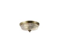 Magnolia 2 Light Flush Ceiling Light - Antique Brass with Clear Prismatic Glass