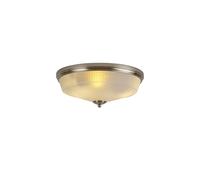 Magnolia 3 Light Flush Ceiling Light - Satin Nickel with Clear Prismatic Glass