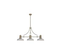 Discovery Lighting Oakley 3 Light Glass Bar Ceiling Pendant - Antique Brass with Clear Glass