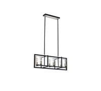Phoenix 6 Light Bar Ceiling Pendant - Satin Black