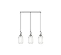 Discovery Lighting Savannah 3 Light Bar Ceiling Pendant - Polished Nickel and Clear Glass