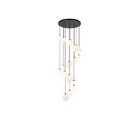 Discovery Lighting Sedona 16 Light Cascade Ceiling Pendant Light - Satin Black and Opal Glass
