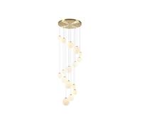 Discovery Lighting Sedona 16 Light Cascade Ceiling Pendant Light - Satin Gold and Opal Glass