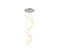 Sedona 16 Light Cluster Ceiling Pendant - Satin Nickel with Opal Glass
