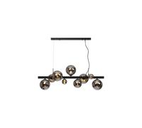 Discovery Lighting Sedona 9 Light Bar Ceiling Pendant - Satin Black and Chrome Glass