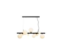 Sedona 9 Light Bar Ceiling Pendant - Satin Black with Opal Glass