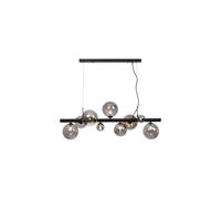 Discovery Lighting Sedona 9 Light Bar Ceiling Pendant In Satin Black Finish with Smoked Glass