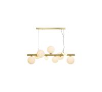 Discovery Lighting Sedona 9 Light Bar Ceiling Pendant - Satin Gold and Opal Glass