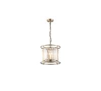 Wichita 3 Light Dual Mount Ceiling Pendant - Antique Brass with Clear Glass