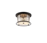 Wichita 4 Light Flush Ceiling Light - Satin Black with Clear Glass