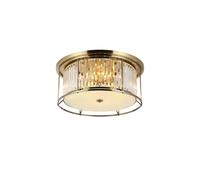 Discovery Lighting Wichita 610 Crystal Flush Ceiling Light - Antique Brass