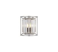 Wichita Twin Flush Wall Light - Polished Nickel with Clear Glass