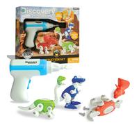 DISCOVERY #MINDBLOWN Dinosaur Construction Set 90-Piece Action Model Build Kit Kid-Safe Electronic Tools & Screws Create T-Rex Triceratops Pr